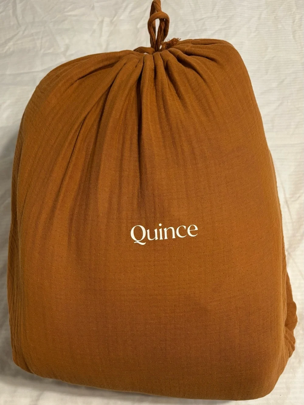 Quince Organic Cotton Gauze Duvet Cover Full/Queen Color: Terracotta
